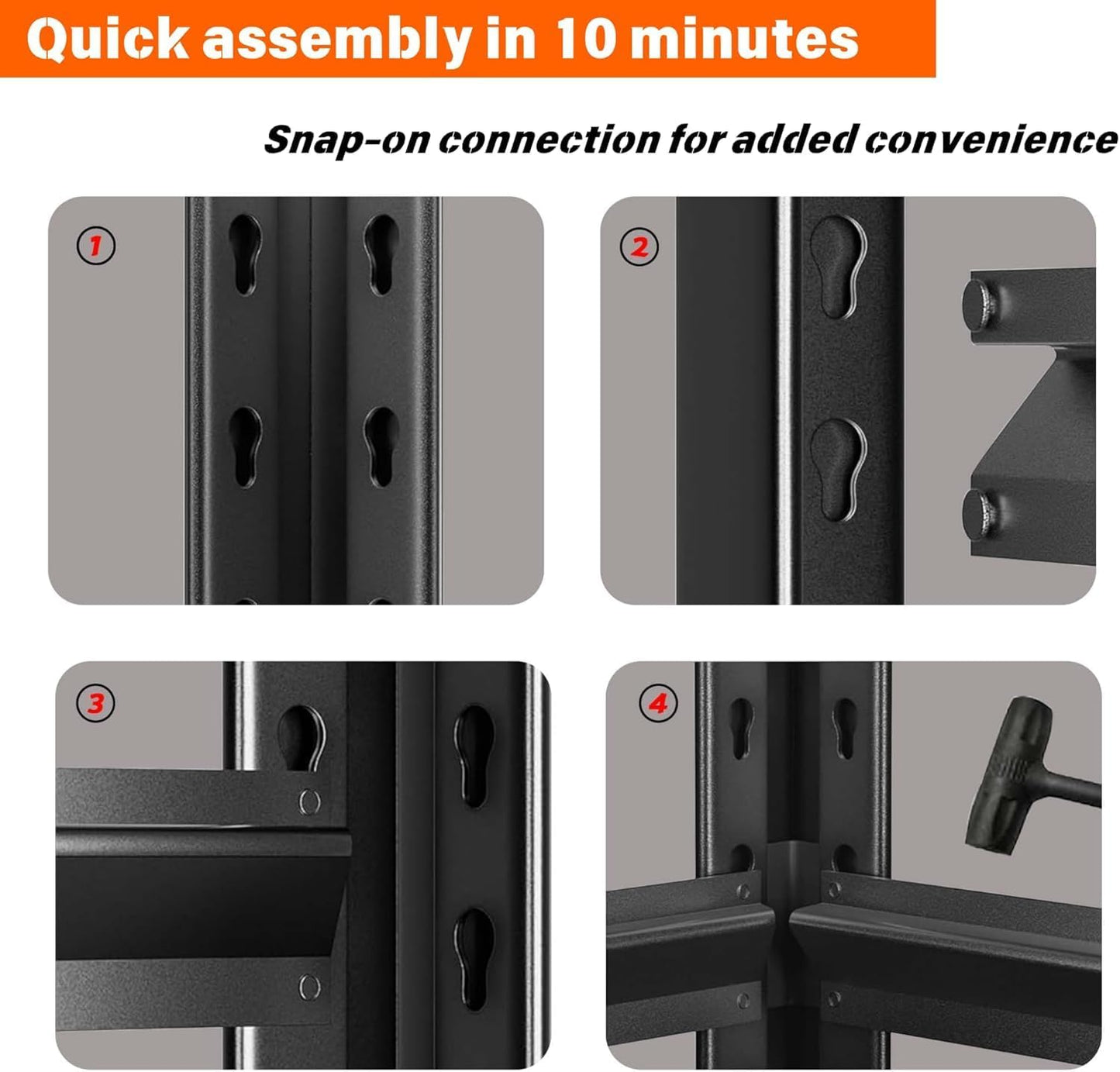 Adjustable 4-Tier Garage Shelving, Heavy Duty Steel Storage Rack, High Load Capacity, Ideal for Garage, Warehouse, or Home Organization (4-Tier 63" H x 40" W x 20" D)