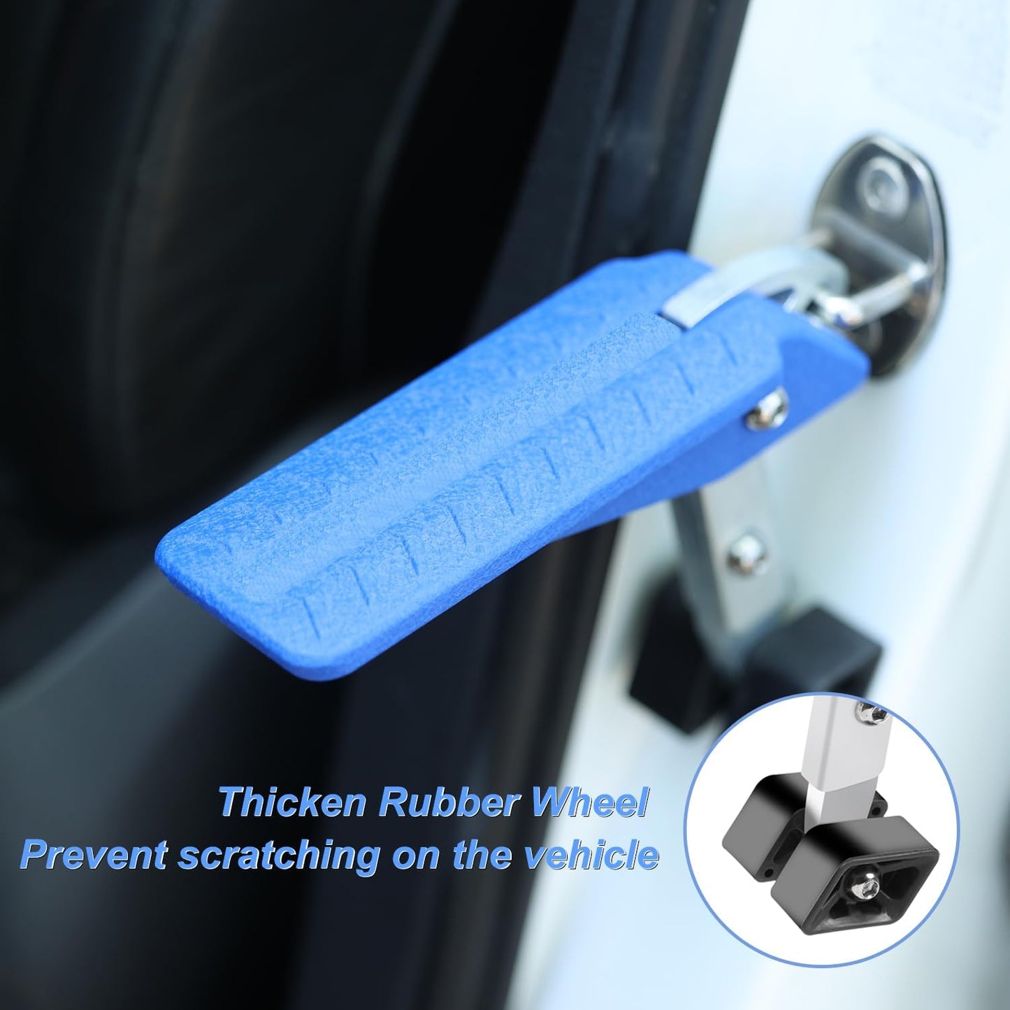 COWVIE Foldable Car Door Step Stand Pedal - Access to Vehicle's Roof Both Feet Wider Stand Pedal for Most SUV Truck Jeep, Max Load 400 Lbs