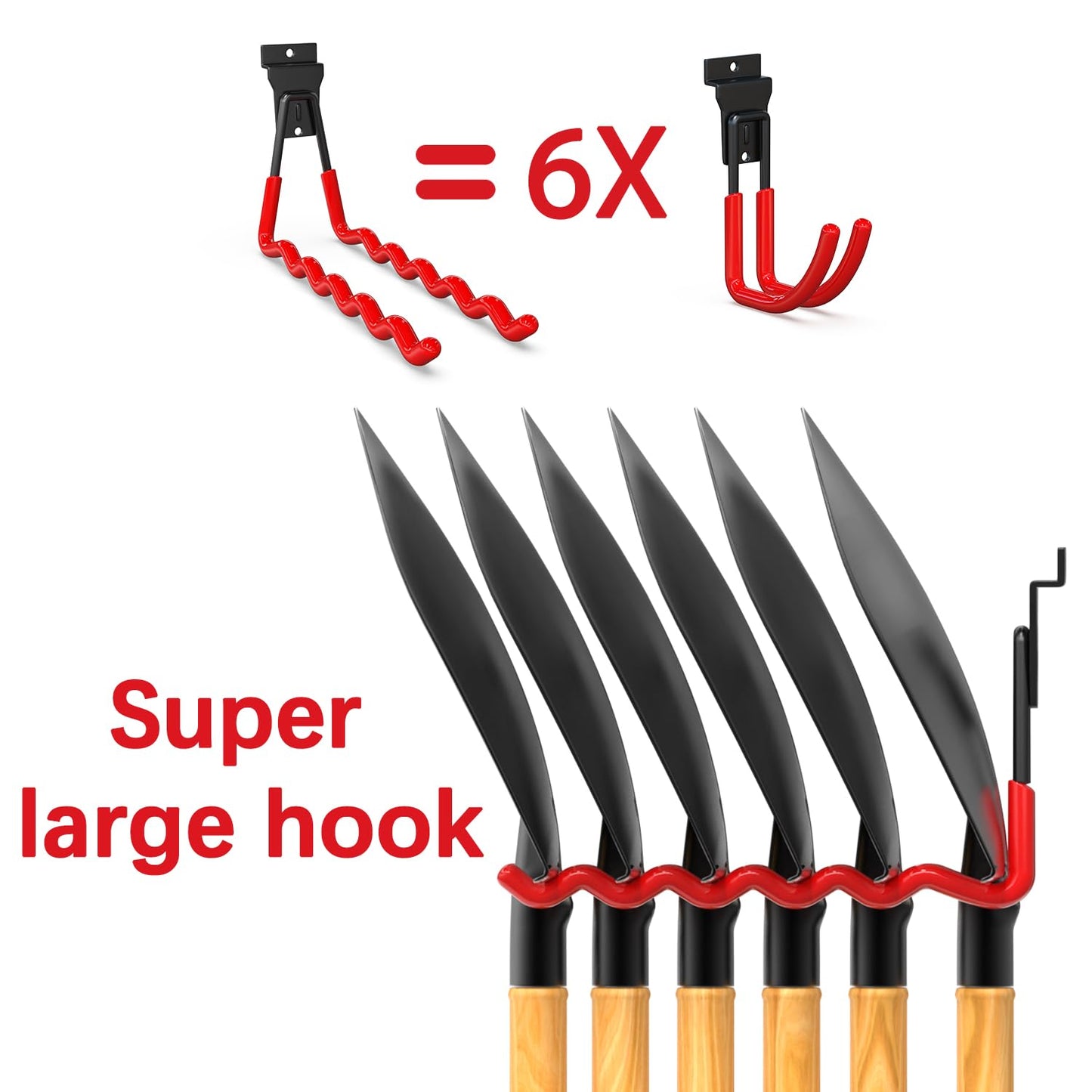 3-H Slatwall Accessories 14 Pack, Slatwall Hooks & Hangers 7 Sizes, Slat Wall Hanging Hooks, Proslat Accessories for Garage Wall Panels Organzing Garden Tools Chairs Ladder(Red)