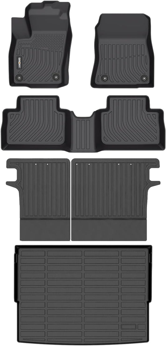 GINOWY-Floor Mats & Cargo Liner for Nissan Kicks 2025 2026, TPE All Weather 2025 Kicks Car Floor Mats, Backrest Mats Non-Slip Trunk Mat Kicks Floor Liners Accessories Black
