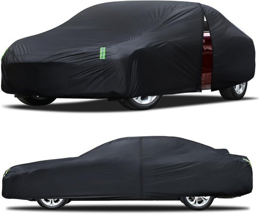 Car Cover Waterproof All Weather for Automobiles, Size A4 Universal Fit for Sedan Dodge Charger, Lincoln mkz, Hyundai Genesis, Ford Taurus, Buick Lacrosse, Mercedes Benz S-Class etc.(199 to 208 inch)