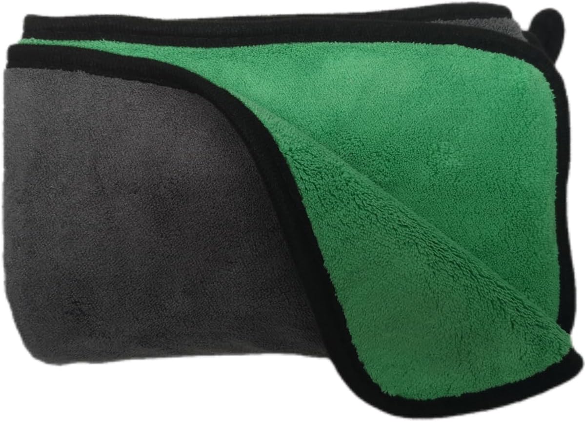 Large Microfiber Drying Towel for Car, Great Thick Soft Plush Towels, 36 x 24inches 800GSM Thickness, Quality, Washable, Absorbency No Scratch Lint Free Drying Towel (36 x 24inches,Grey-Green,1pack)