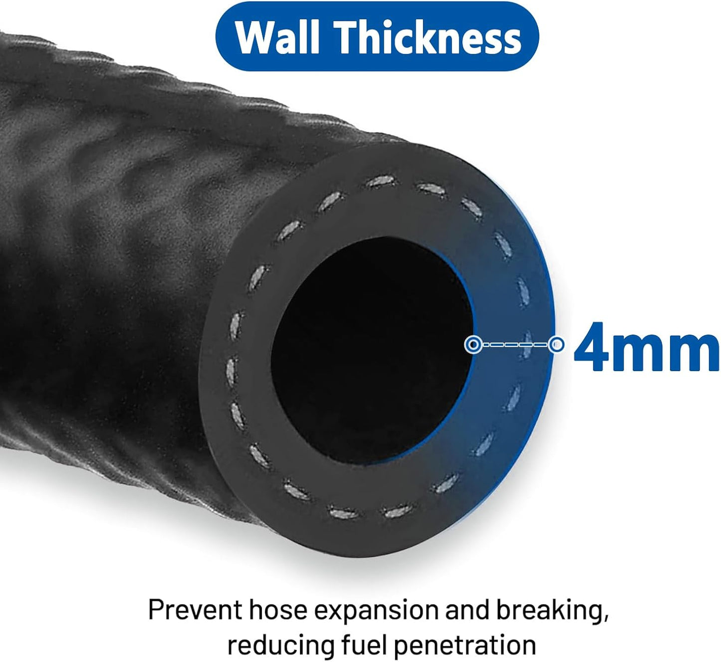 LokoCar Rubber Fuel Hose Line Push Lock 5/8" ID SAE 30R7 NBR 10ft 300PSI Black