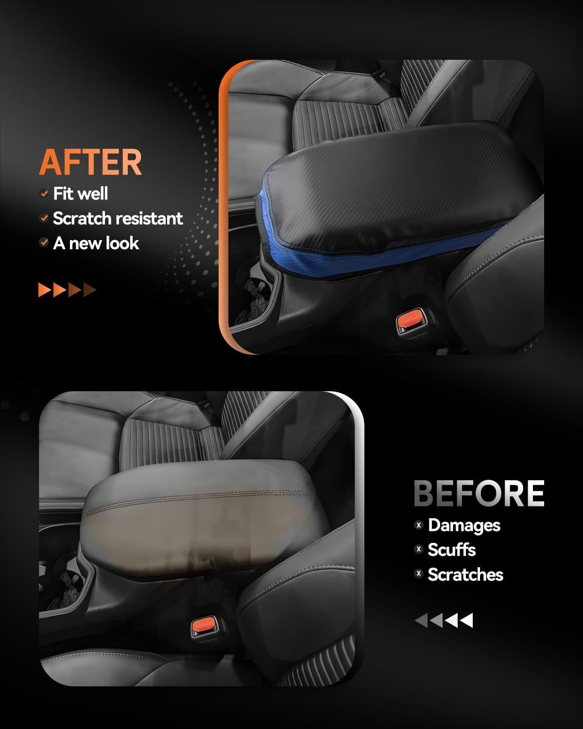 CDEFG for Toyota RAV4 2019-2025 Center Console Cover Armrest Box Cover for RAV4 (LE, XLE, XLE Premium, Limited) 2020 2021 2022 2023 2024 2025 Accessories Arm Rest Protector