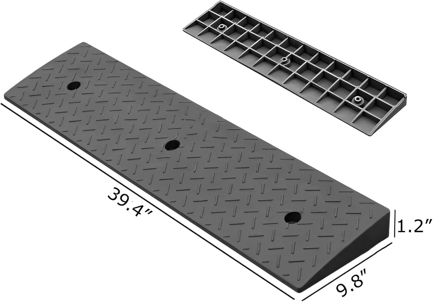 2 Pack 1.2'' Rise Rubber Curb Ramp Heavy Duty Loading Rubber Curb Ramps 3 Tons Driveway Ramp Car Slope Ramp for Loading Dock Bike Vehicle Warehouse Sidewalk Wheelchair (1.2" H)