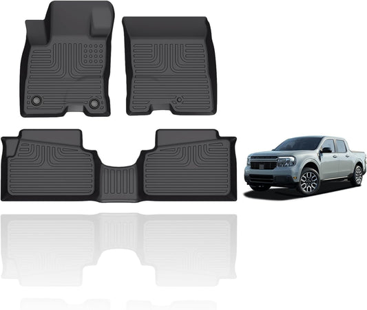 Wayhigh-All Weather Floor Mats Fit for Maverick Hybrid 2022-2024 2025, Custom Fit TPE Heavy Duty Car Mats Maverick Hybrid Accessories