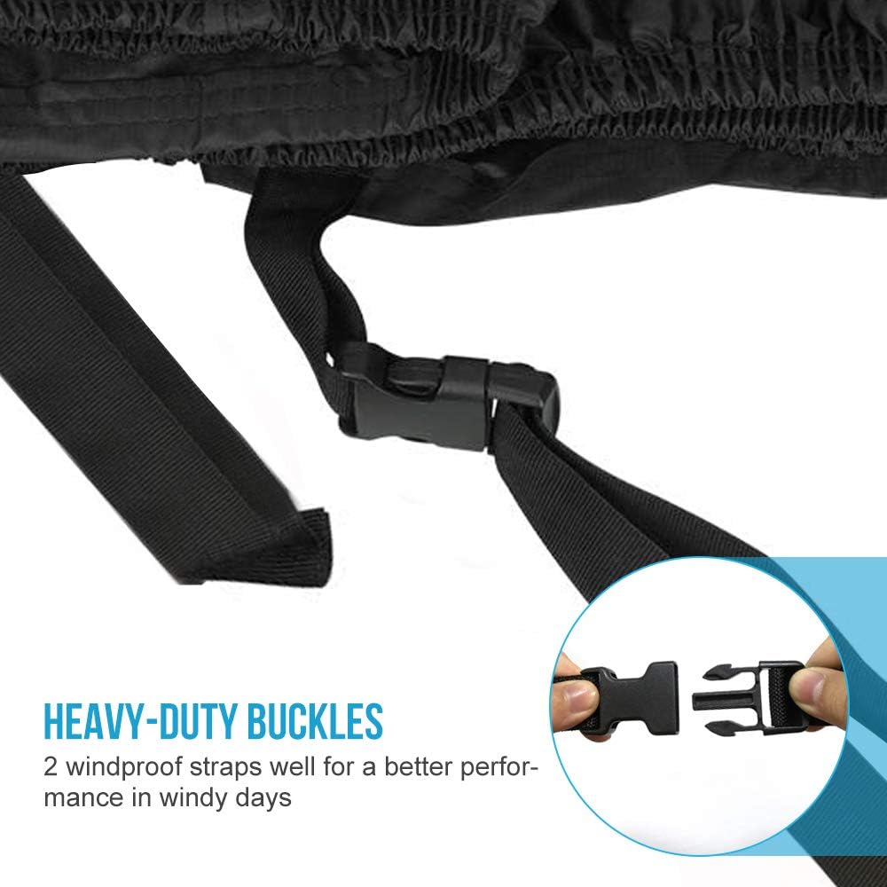 ATV Cover Waterproof for Polaris Sportsman Yamaha Grizzly Honda Kawasaki with Straps Reflective Storge Black 82x47x45 inch(XL)