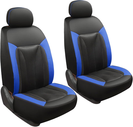 GIANT PANDA Front Car Seat Cover Custom Fit Toyota, 3D Air Mesh Car Seat Covers for Toyota Rav4 Camry Highlander Corolla Prius (Blue+Black) 2-Pack