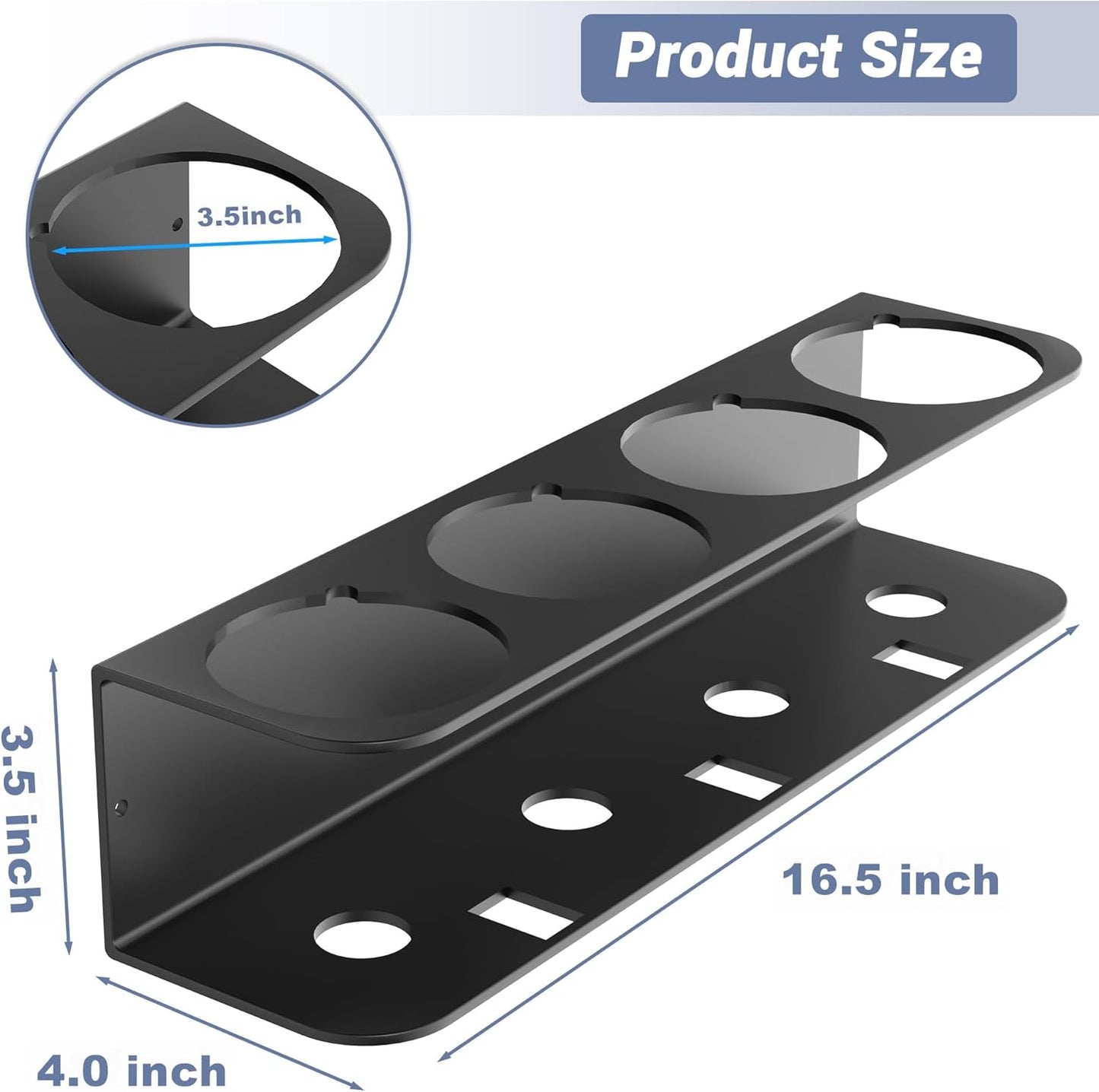 WALMANN Spray Bottle Holder Wall Mount, Metal Spray Can Storage Rack for Garage Workshop, Paint Aerosol Can Organizer, Pack of 2