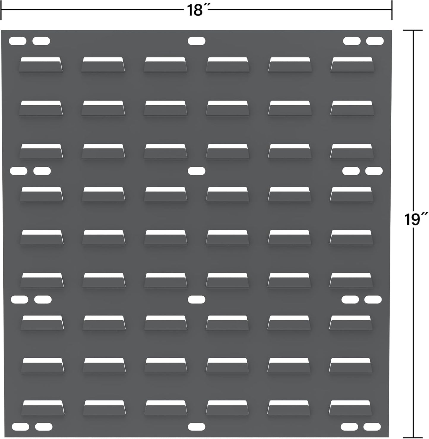 Akro-Mils 30618 Heavy Duty Wall Mount Garage Storage Steel Louvered Panel | Wall Storage Bin Hanging Organizer System for AkroBins, 18-Inch W x 19-Inch H, Grey, 4 Pack