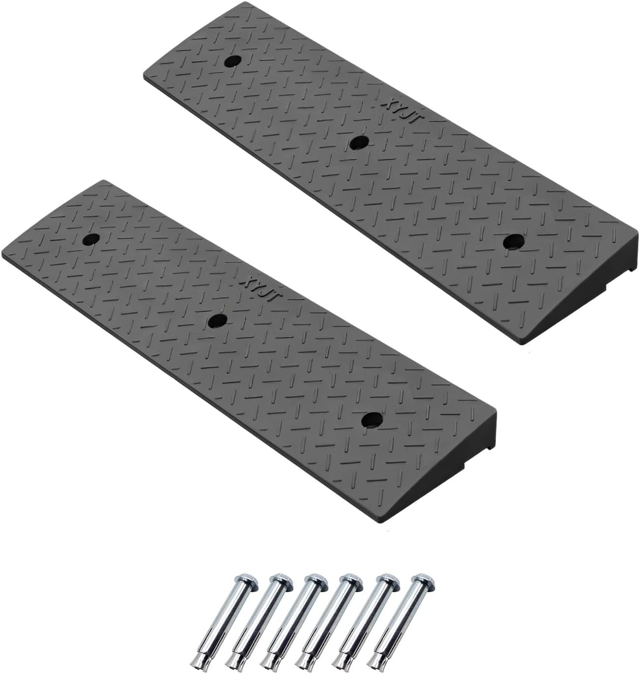 2 Pack 1.2'' Rise Rubber Curb Ramp Heavy Duty Loading Rubber Curb Ramps 3 Tons Driveway Ramp Car Slope Ramp for Loading Dock Bike Vehicle Warehouse Sidewalk Wheelchair (1.2" H)