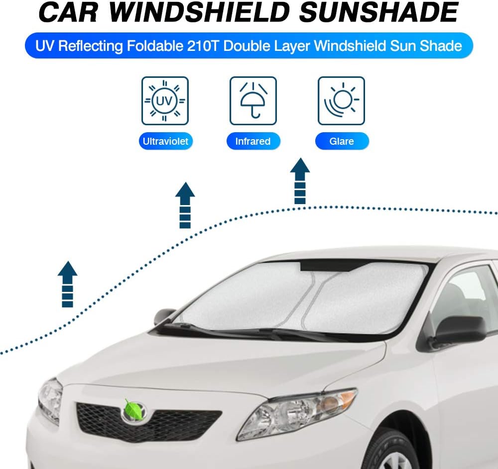 KUST Windshield Sun Shade for 2007-2011 Toyota Camry Custom Fit Sun Shield Screen Foldable Sun Visor Protector Blocks UV Rays Keep Your Car Cooler