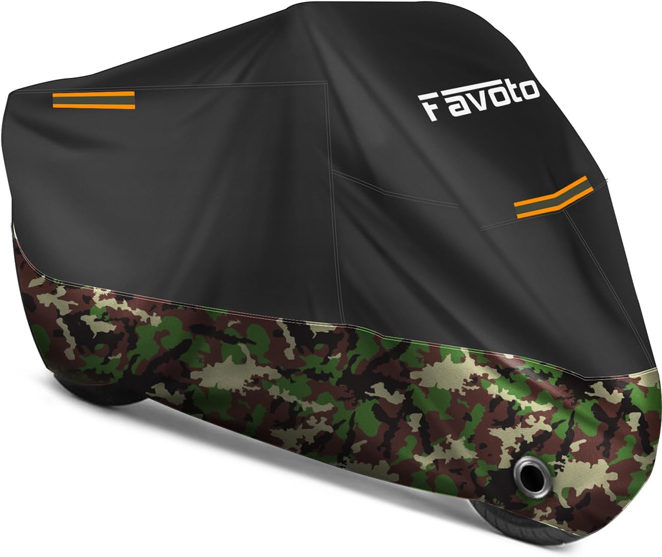 Favoto Motorcycle Cover 96.5 inches Length All Season Universal Weather Waterproof Rain Sun Outdoor Protection Night Reflector with Lock-Holes Storage Bag Motorbike Vehicle Cover