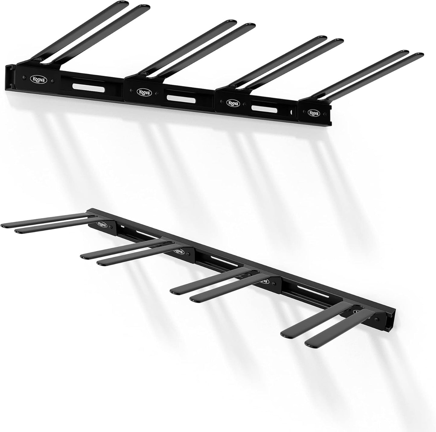Koova Snowboard Wall Mount Rack Holder | Garage Snowboard Storage Organizer | Heavy Duty Powder Coated Steel Frame w/Rubber Arms