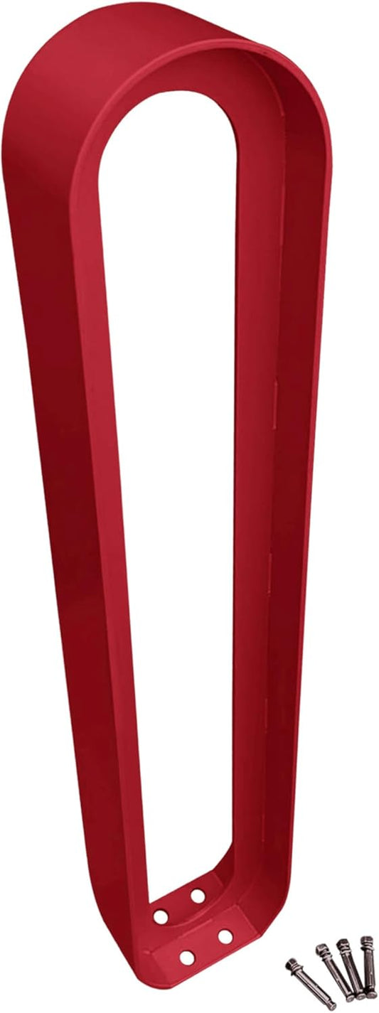 Sandbaggy Modern Commercial Bike Rack | 6.5” x 3” x 35” Oval Design | In-Ground | Anchor Bolts Included (Red, 2)