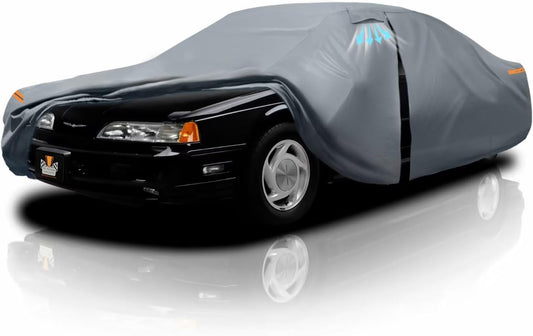 Waterproof Ford Thunderbird(1983-1997) Car Cover with Breathable Vents, [2025 Upgrade] Premium Covers with Cotton Liner and Zipper Door, Sun Rain Snow Dust Uv Protection.(Gift with Towel)