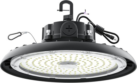 AIKVSXER LED High Bay Lights 180W UFO Shop Lights 32400LM 6000K Commercial Bay Lighting FixtureIP65 5ft Cable Plug & Play for Warehouse Factory Garage Workshop Barn 1 Pack