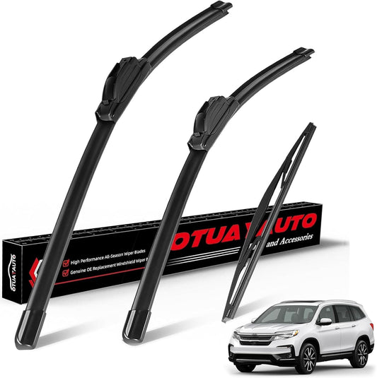 OTUAYAUTO Windshield Wiper Blades - Replacement for Honda Pilot 2016-2022, Front and Rear Wiper Blades, U Hook - 26"+24"+14" (Pack of 3)
