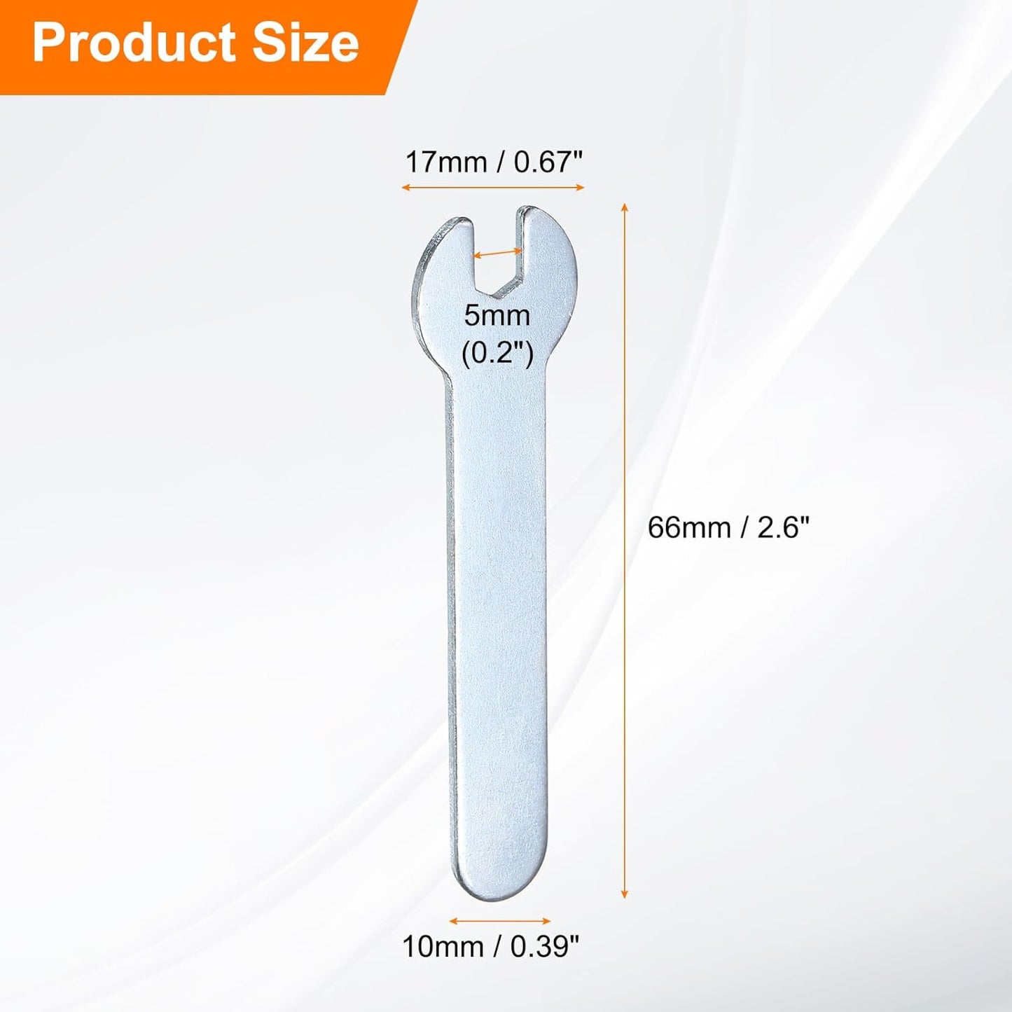 HARFINGTON 10pcs Small Wrench 5x66x1.5mm Metric U-Shaped Single Open Ended Spanner Super Thin Flat Head Galvanizing Wrench for Automotive Repair Furniture Assembly