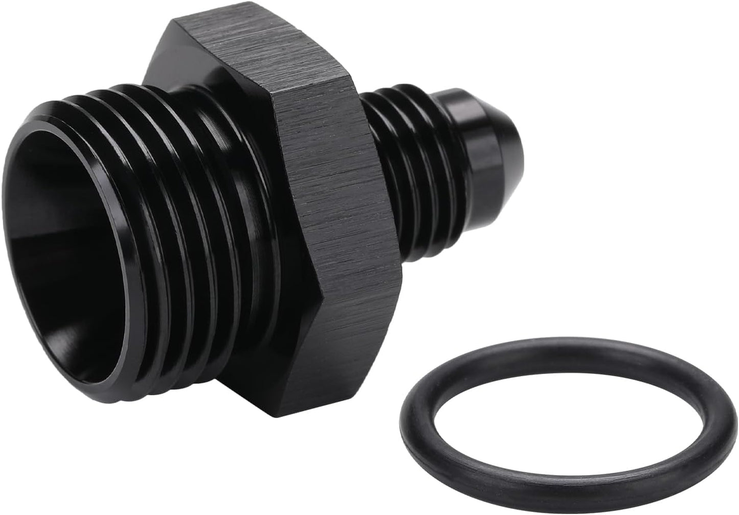 4AN Male Flare to 8AN ORB O-ring Boss Fuel Pump Rail Adapter Fitting Aluminum Black