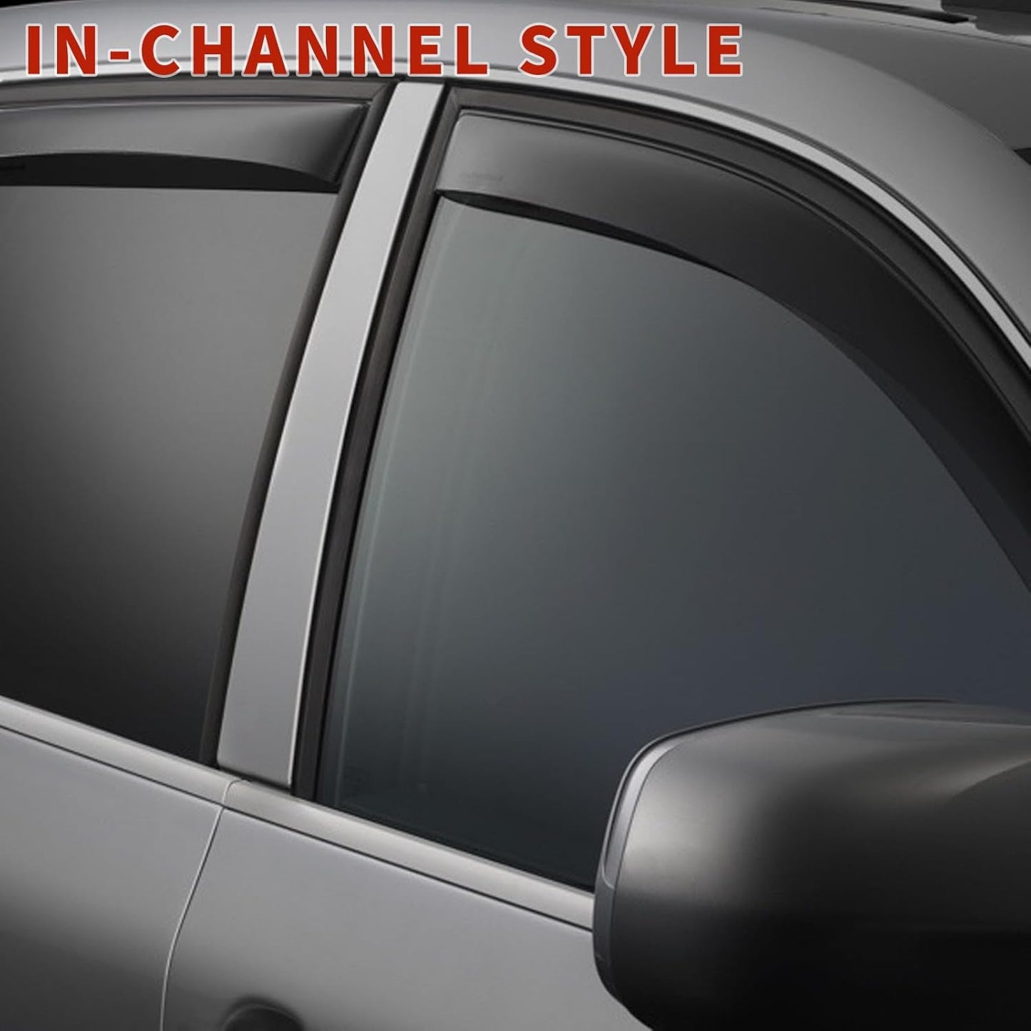 4PCS in Channel Rain Guards for 2014-2020 Nissan Rogue S SV SL, Durable Window Visors Wind Deflectors, Vent Shades Shield, 2014 2015 2016 2017 2018 2019 2020