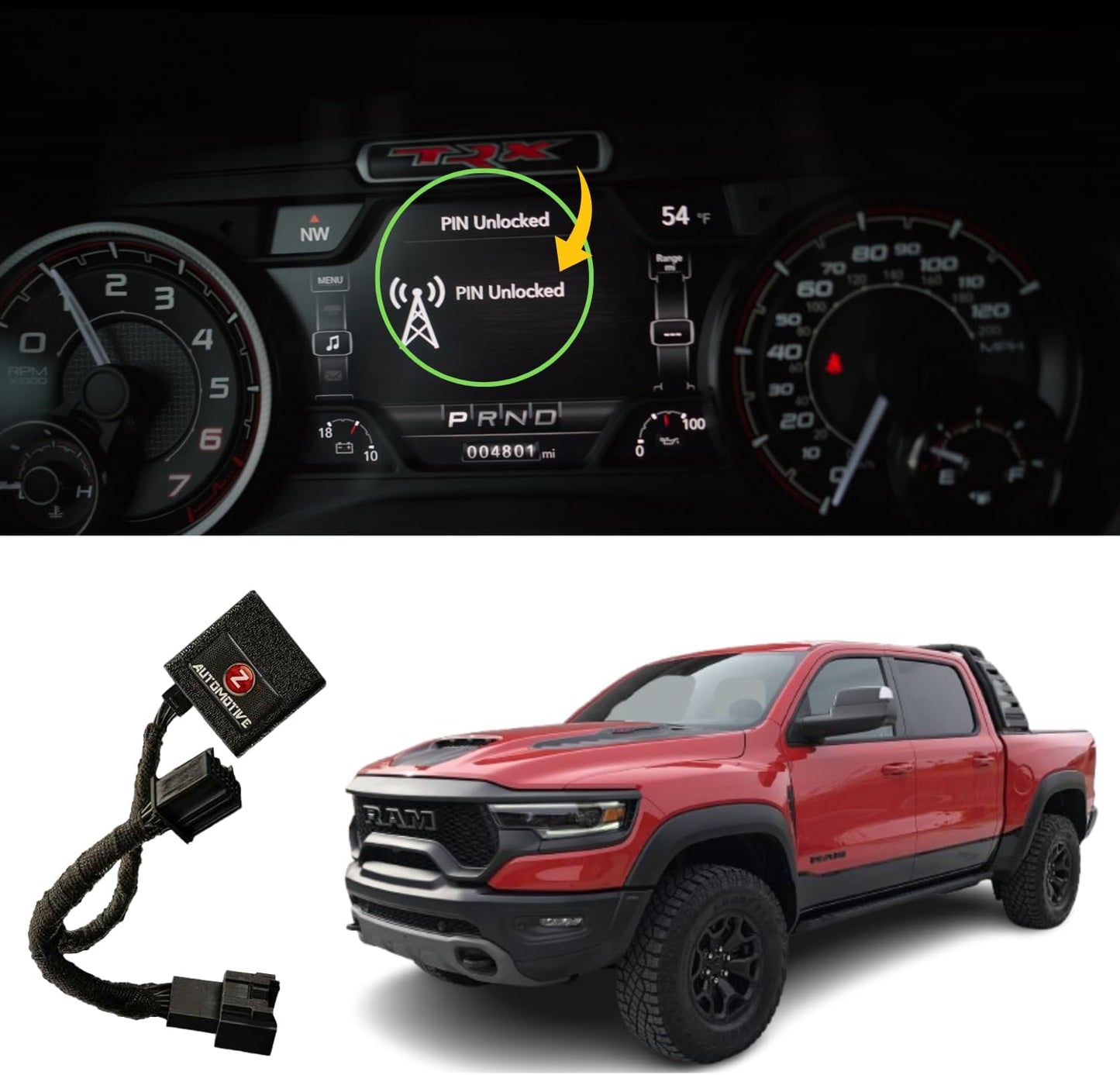 Z Automotive RAM ParkSense Fix for 2021+ Ram 1500 DT/TRX – Restores ParkSense Functionality with Larger Tires – Easy 2-Minute Plug-and-Play Installation – No Permanent Modifications