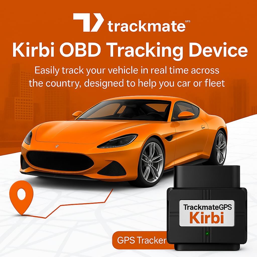 Kirbi OBD Tracker, GPS Tracker for Vehicles Real-Time Tracking, Worldwide Compatible Vehicle Tracker, Lightweight and Compact Car GPS Tracker, Plug-and-Play