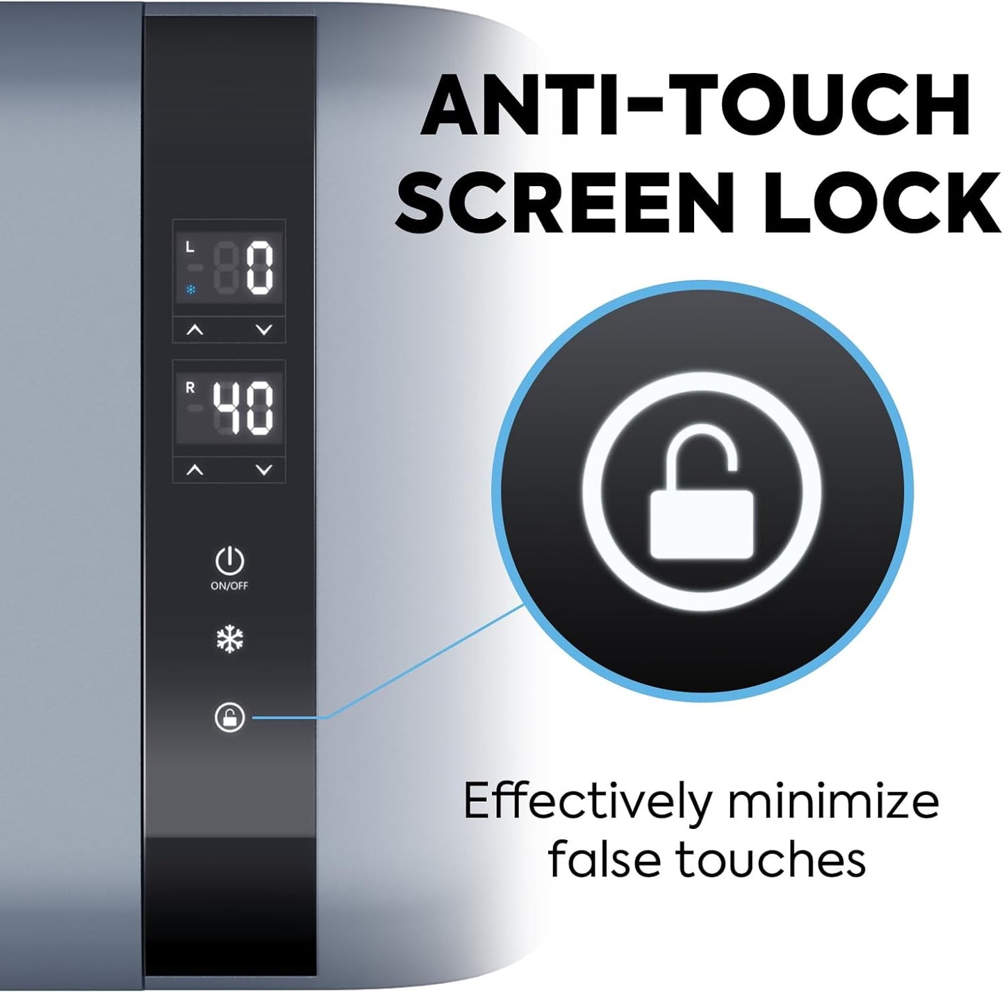 ICECO GO20 Dual Zone 12V Refrigerator, Portable Fridge Freezer with SECOP Compressor, DC 12/24V, AC 100-240V, 0℉ to 50℉, Electric Cooler for Truck, RV, SUV, Outdoor, Driving, 21 Quart, Gray