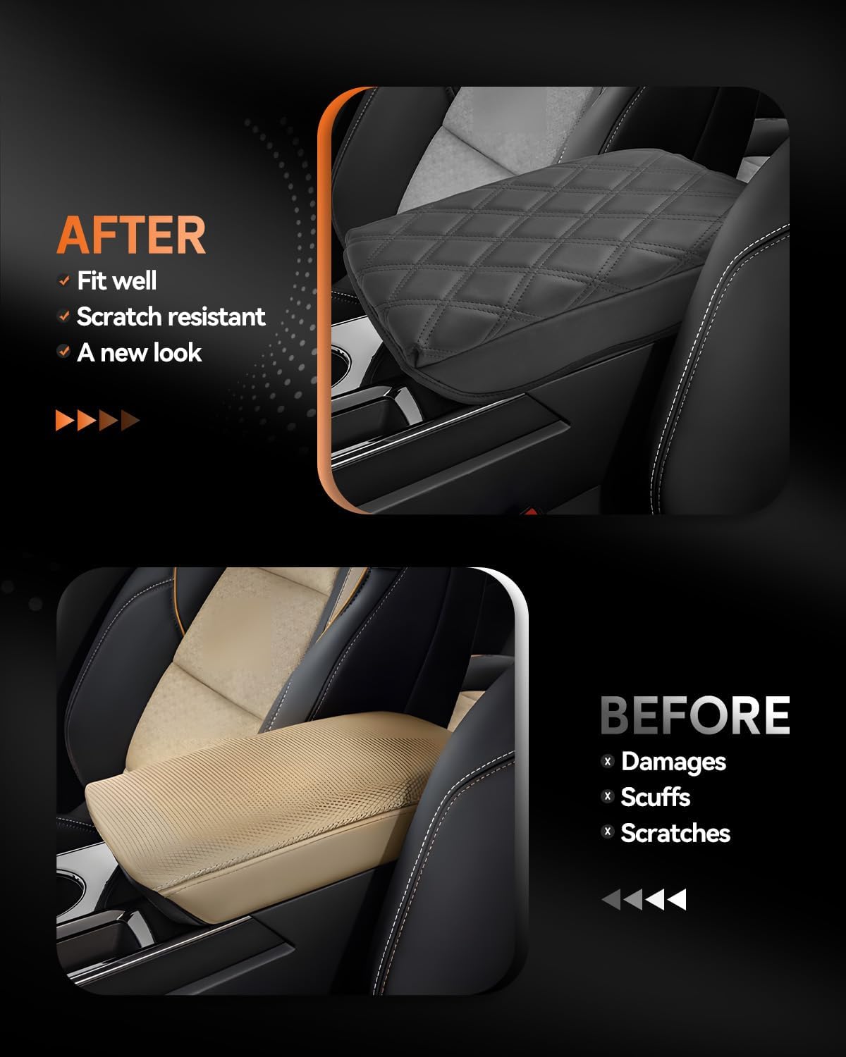 CDEFG for Chevrolet Equinox 2025 2026 Center Console Cover Armrest Box Cover for Chevy Equinox (LT, RS, Activ) Accessories Arm Rest Protector NOT for Equinox EV