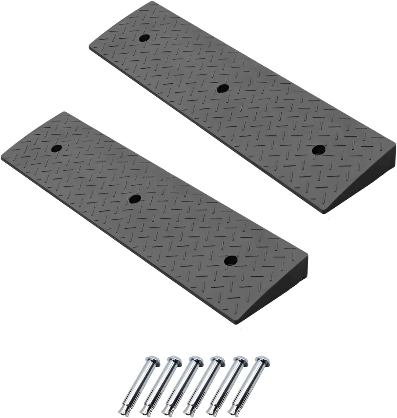 Heavy Duty Rubber Curb Ramps, 2'' Rise, 2 Pack, 6600 LBS/3T Capacity, for Driveway, Loading Dock, Bike, Vehicle, Warehouse, Sidewalk, Wheelchair