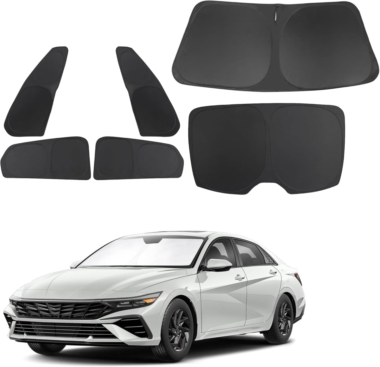 TINGLU Window Shades for Hyundai Elantra 2021-2024 2025 Accessories Car Side Full Windows Rear Triangular Windshield Sun Shade Sun UV Rays Privacy Protection 6PCS