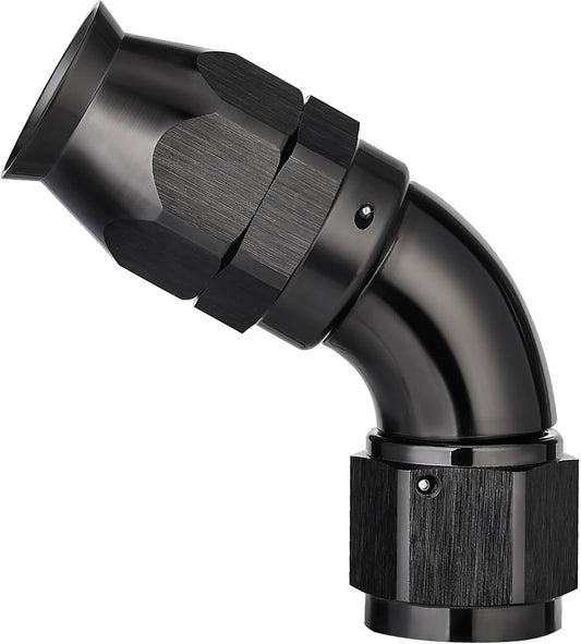 EVIL ENERGY 8AN 60 Degree PTFE One Piece Full Flow End Hose Fitting Aluminum Black