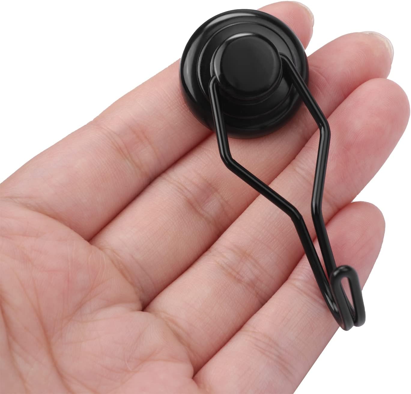 MIKEDE Black Magnetic Hooks Heavy Duty, 60 lb+ Strong Swivel Swing Neodymium Magnetic Hooks for Hanging, Strong Magnet Hanger for Cruise Cabins, Locker, Toolbox, Home, Kitchen - Pack of 10