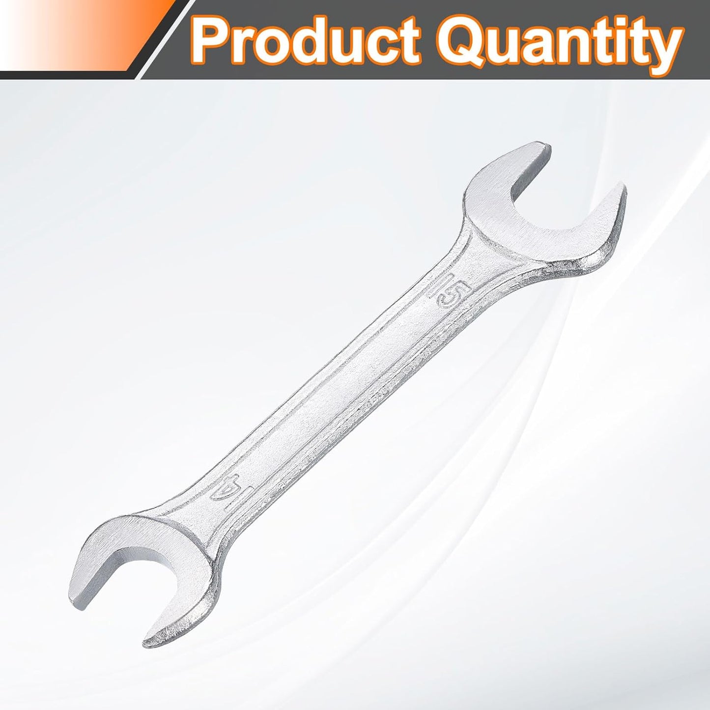 HARFINGTON Double Open End Wrench 14mm x 15mm Metric 15 Degree Offset Angle Small Flat Head Wrench Galvanizing Open Ended Spanner for Automotive Repair Furniture Assembly