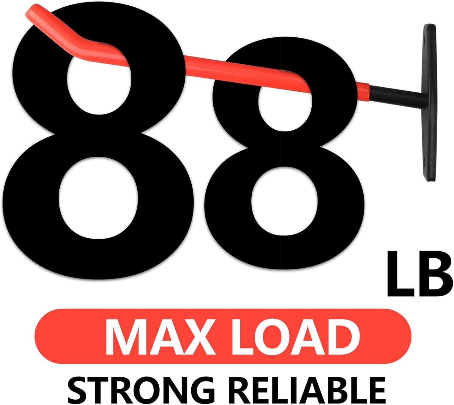 4 Pcs Wall Mount Garage Tires Hooks, 10 Inch Heavy Duty Steel Garage Storage Hooks with Anti-Slip Coating, Hang Tools for up to 88Lbs, for Car Tires, Ladders, Chairs, Ropes