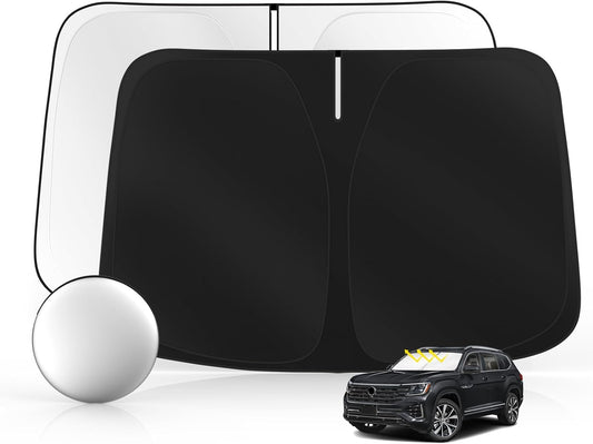 Windshield Sun Shade for Volkswagen VW Atlas 2018-2025 Foldable Sunshade Custom Fit Front Window Car Interior Accessories Protector Blocks UV Rays