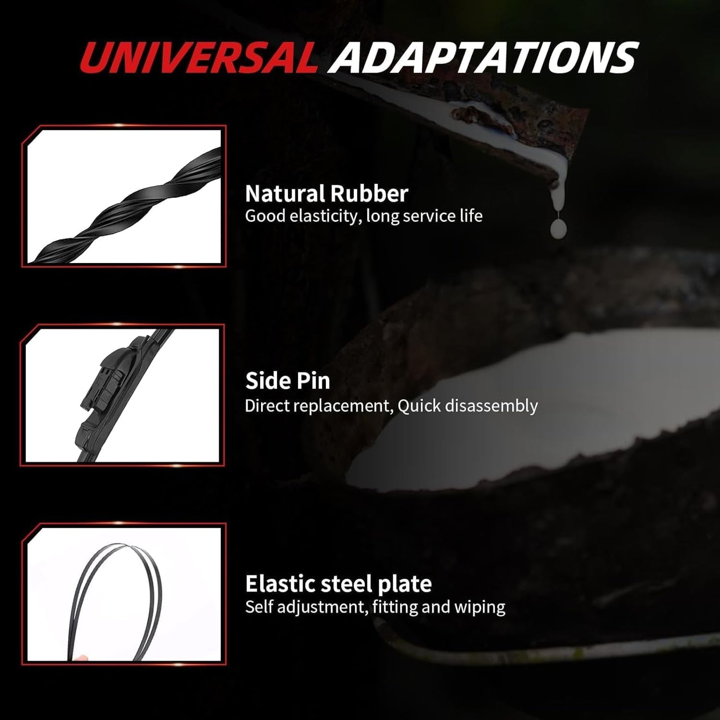 OTUAYAUTO Windshield Wiper Blades - Replacement for Jaguar F-PACE 2017-2025, Front and Rear Wipers Set, Top Lock - 26"+19"+13" (Pack of 3)