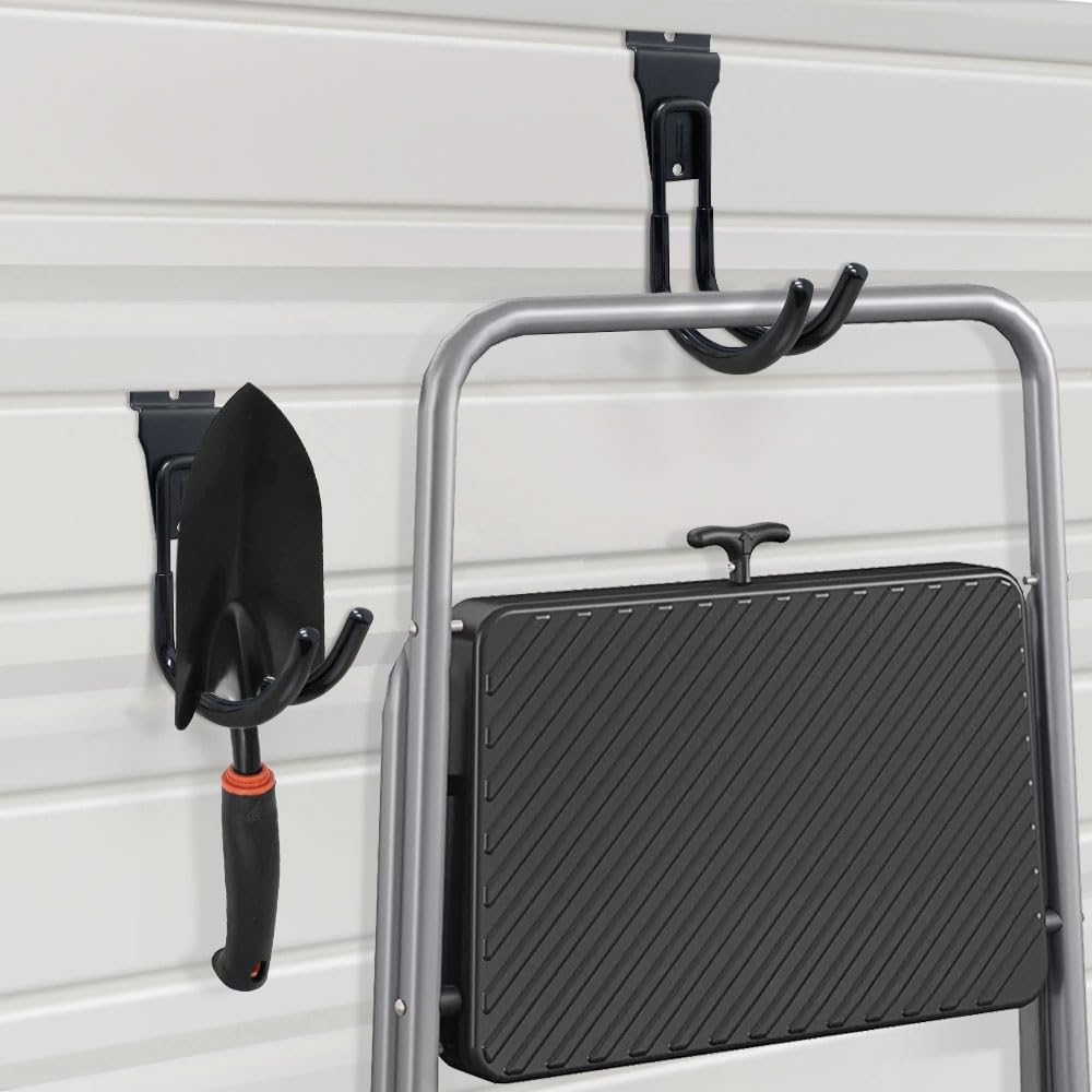 Slatwall Hooks Heavy Duty Slat Wall Accessories Garage Large J Slatwall Hooks Assortment, Slatwall Panel Hooks, Black(10 Pack)