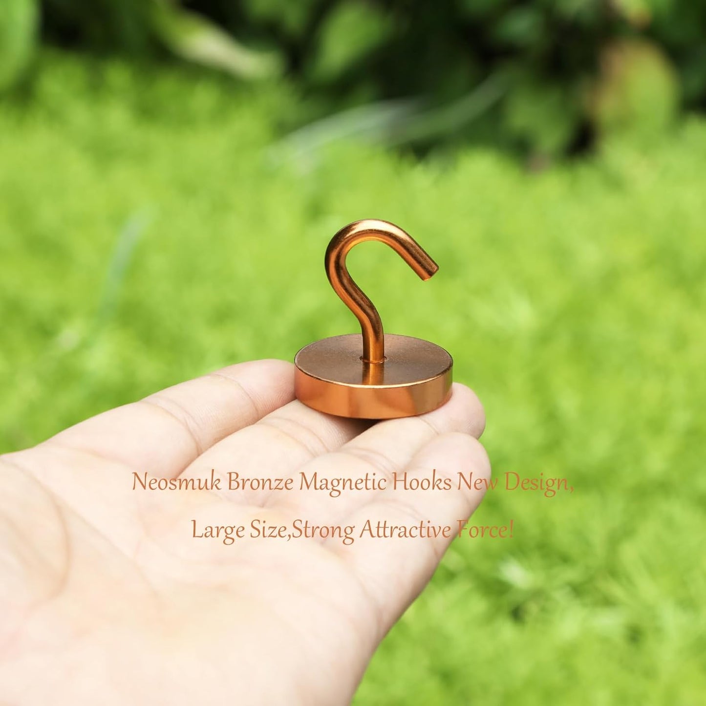 Neosmuk Magnetic Hooks, Cruise Ship Essentials, 120lb+ Heavy Duty Magnetic Hooks for Cruise Cabins, Refrigerator, Grill, Hanging, and Travel | Extra Strong Must-Haves Magnet Hook,Bronze, Pack of 10