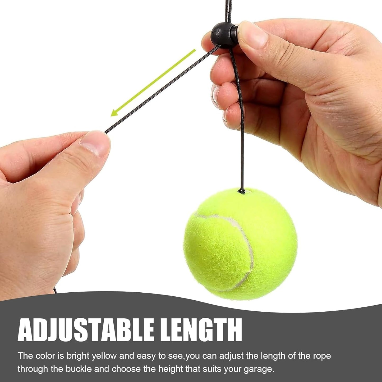 2PCS Garage Tennis Ball Parking Aid, Precise Car Stop Indicator with Non-Elastic String and Adjustment Buckle, Parking Stopper Assist for Garage Accessories