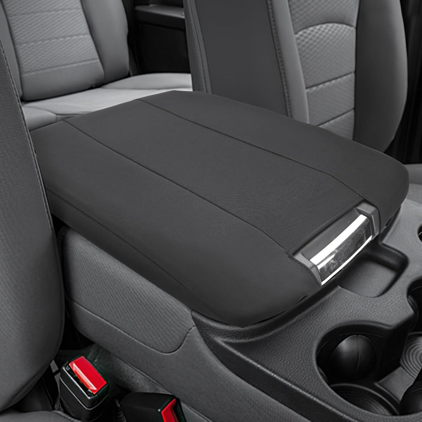 JOYTUTUS Center Console Cover Compatible with 2013-2018 Ram 1500 & 2013-2024 Ram 2500/3500/1500 Classic Model Jump Seat Console, Neoprene Arm Rest Armrest Cover for Car, Middle Console Cover Lid