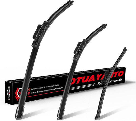 OTUAYAUTO Premium Windshield Wiper Blades - Replacement for Volkswagen Tiguan 2018-2022 - Precision Fit, All-Weather Performance, Front and Rear Wiper Blades, Top Lock - 25"+22"+15" (Pack of 3)