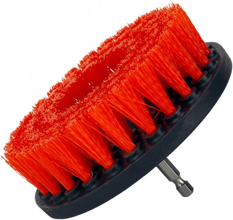 Maxshine M8 Medium-Duty Upholstery Carpet Brush with Drill Attachment - Removes and Scrubs Grime, Stains, and Spots from All Types of Upholstery and Carpets in Leather and Fabric (4")