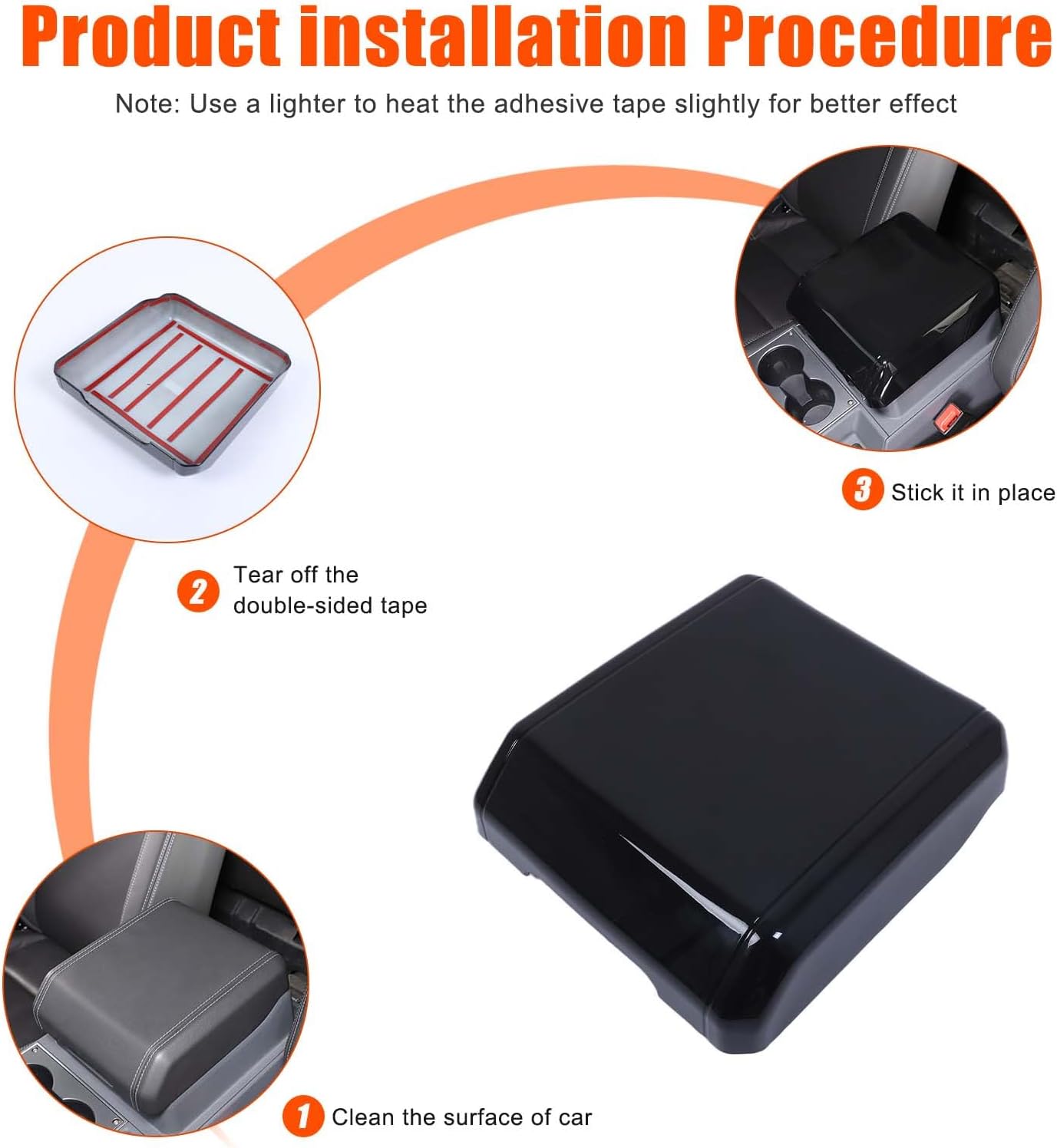 Armrest Box Cover Center Console Pad Compatible with INEOS Grenadier 2020-2025, Auto Armrest Cover, Fashionable and Beautiful, Waterproof Car Center Console Armrest Cover (Glossy Black)