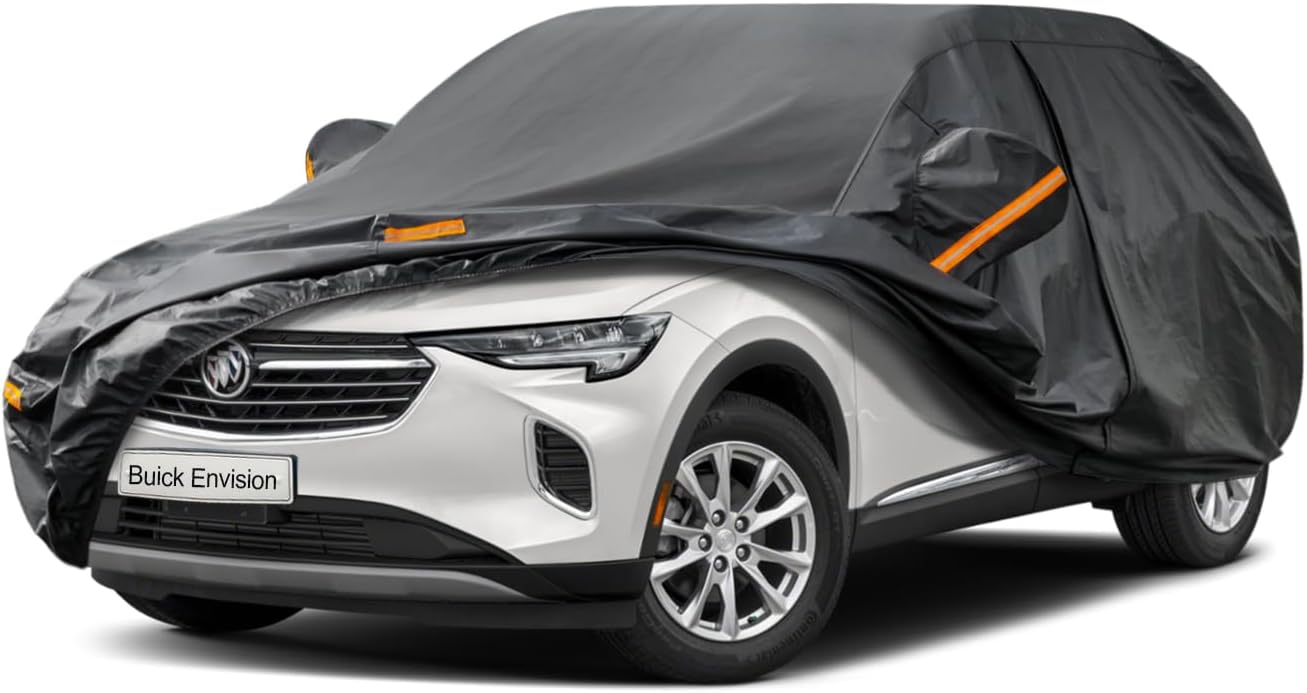 Kayme 7 Layers SUV Car Cover Custom Fit for Buick Envision (2015-2025) Waterproof All Weather for Automobiles, Outdoor Full Cover Rain Sun UV Protection.Black
