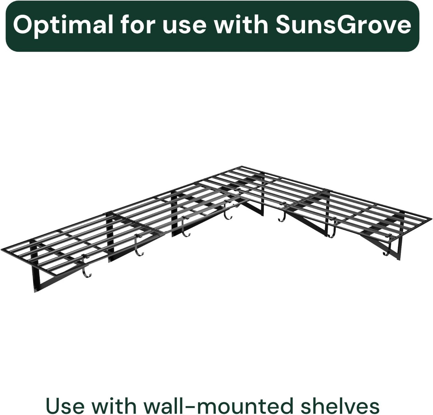 SunsGrove Heavy-Duty 4-Pack Overhead Garage Ceiling Storage Hooks, Add-On Storage Flat Hook Accessory for Hanging Bikes and More, Supports Up to 53lbs