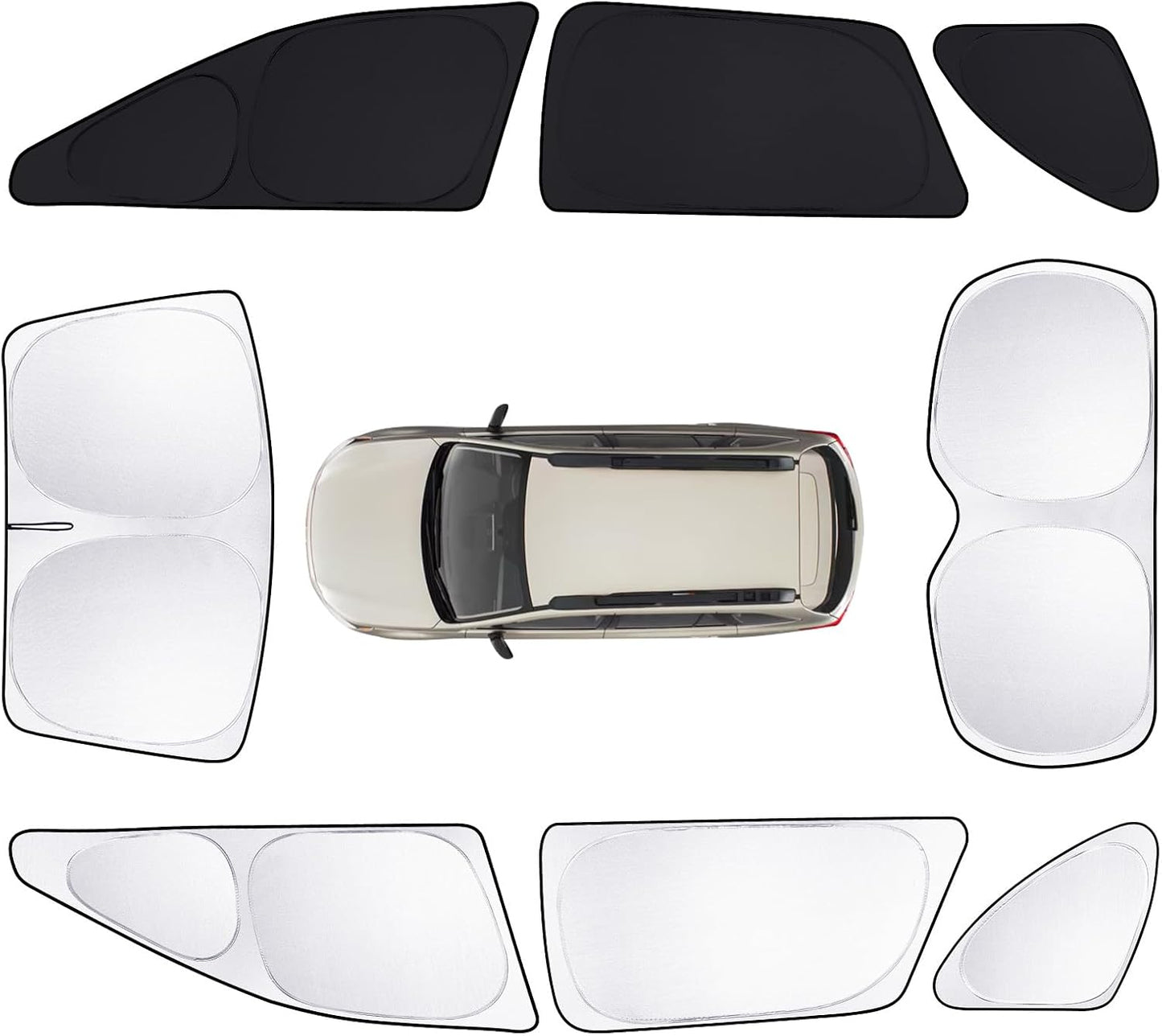 8pcs Car Window Shades for Subaru Outback Wagon 2015-2019 Accessories,Windshield Side Rear Full Sunshade,Sun Visor UV Blocking, Privacy Protection and Blackout for Camping Outdoor