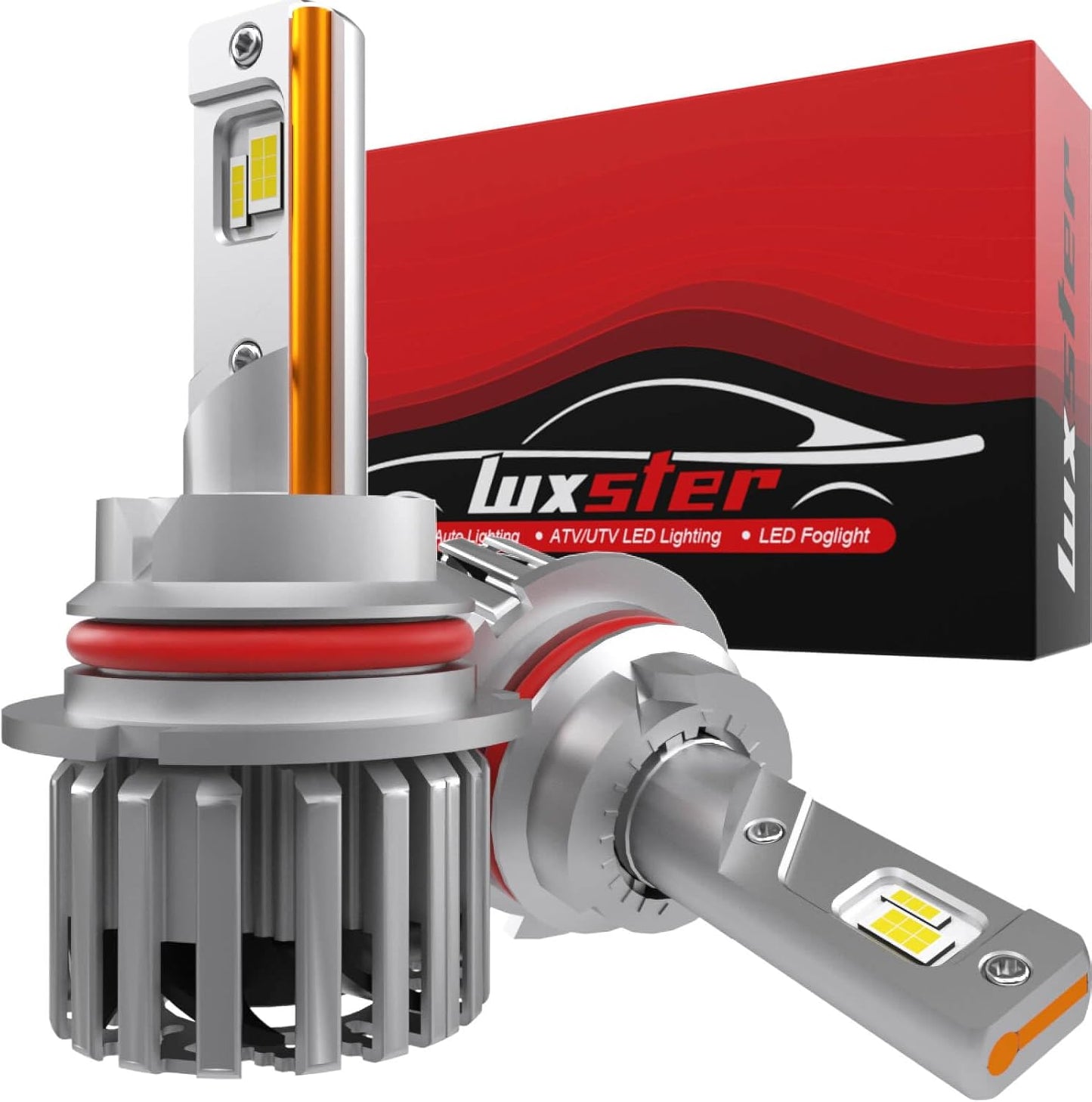 LUXSTER HolyKnight 9007 HB5 30000lm 55W LED Light Bulbs, Dual Beam, Adjustable Beam, Foglight Bulbs, Super Bright, 6000K Cool White, Pack of 2