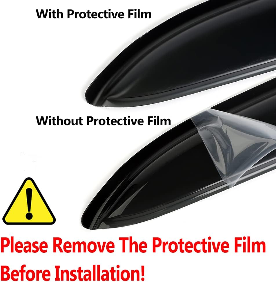 94368 Side Window Visors Wind Vent Deflector,4pcs Outside Mount Tape-On Nice Sun Rain Guards Set fit for 2015-2022 Jeep Renegade,Dark Smoke Window Shade