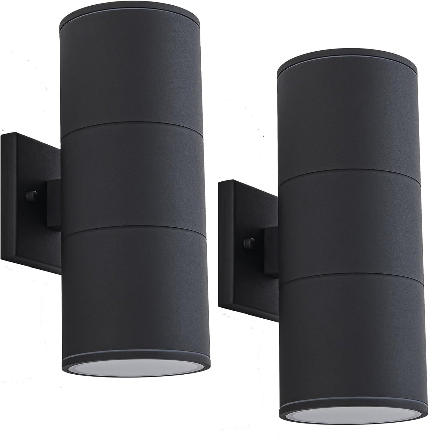 Ken & Ricky 14Inch Exterior Lighting Fixtures,Outdoor Cylinder Wall Lights,Black Outdoor Sconces Set of 2, Outside Light Fixtures for House,Front Door,Entrance, Garage,Porch-2pk